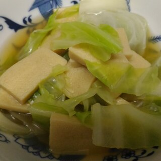 高野豆腐とキャベツのあっさり煮